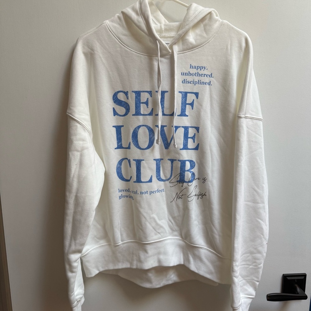 NWT Target Self Love Club White Hoodie